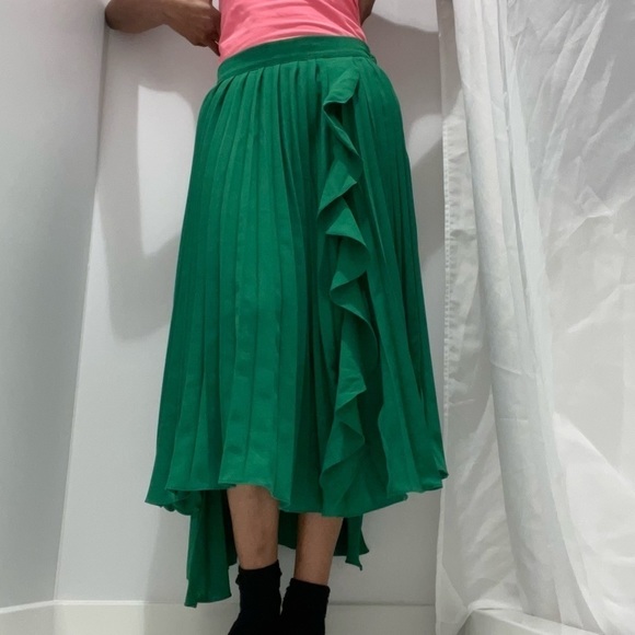 GLAM PLEATED RUFFLE MIDI SKIRT - Picture 6 of 7